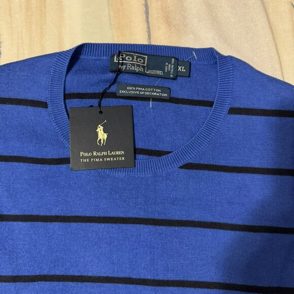 Polo by Ralph Lauren Men's Blue Striped Sweater - Picture 2 of 2